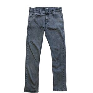 Mens Test of Time Slim Fit Black Cloud Washed Jeans Stretch Skater 32W/30L Punk